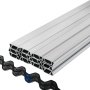 VEVOR Wiggle Wire and Lock Channel, 6.56ft Spring Lock & U-Channel Bundle for Greenhouse, 20 Packs PE Coated Spring Wire & Aluminum Alloy Channel, Plastic Poly Film or Shade Cloth Attachment w/ Screws