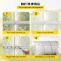 VEVOR Greenhouse Wiggle Wire &Aluminum Alloy Spring Lock U-Channel 6.56ft 30PCS
