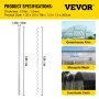 VEVOR Spring Wire and Lock Channel, 6.56ft Spring Lock & U-Channel Bundle for Greenhouse, 30 Packs PE Coated Spring Wire & Aluminum Alloy Channel, Plastic Poly Film or Shade Cloth Attachment with Scre