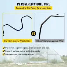 VEVOR Greenhouse Wiggle Wire &Aluminum Alloy Spring Lock U-Channel 6.56ft 30PCS