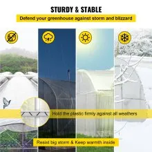 VEVOR Greenhouse Wiggle Wire &Aluminum Alloy Spring Lock U-Channel 6.56ft 30PCS