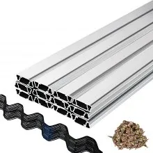 VEVOR Greenhouse Wiggle Wire &Aluminum Alloy Spring Lock U-Channel 6.56ft 30PCS