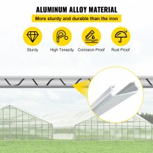 VEVOR Greenhouse Wiggle Wire &Aluminum Alloy Spring Lock U-Channel 6.56ft 50PCS