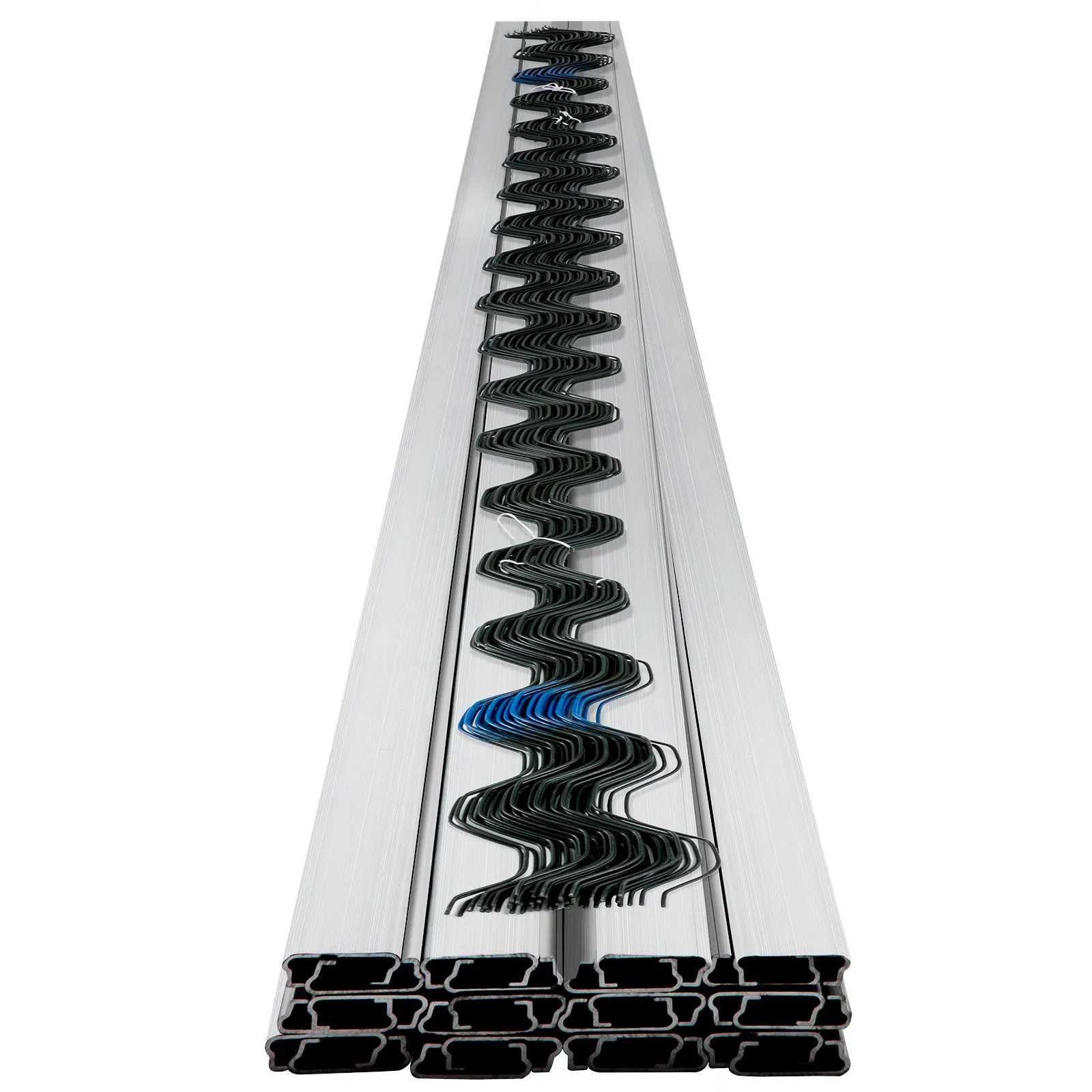 VEVOR Spring Wire and Lock Channel, 6.56ft Spring Lock & U-Channel Bundle for Greenhouse, 50 Packs PE Coated Spring Wire & Aluminum Alloy Channel, Plastic Poly Film or Shade Cloth Attachment with Scre
