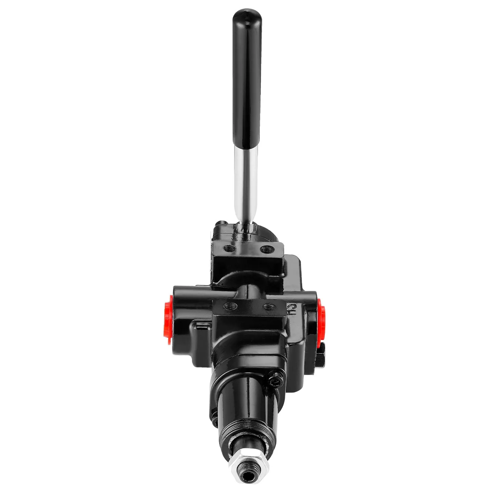 black VEVOR hydraulic valve with red side components and a single black handle.