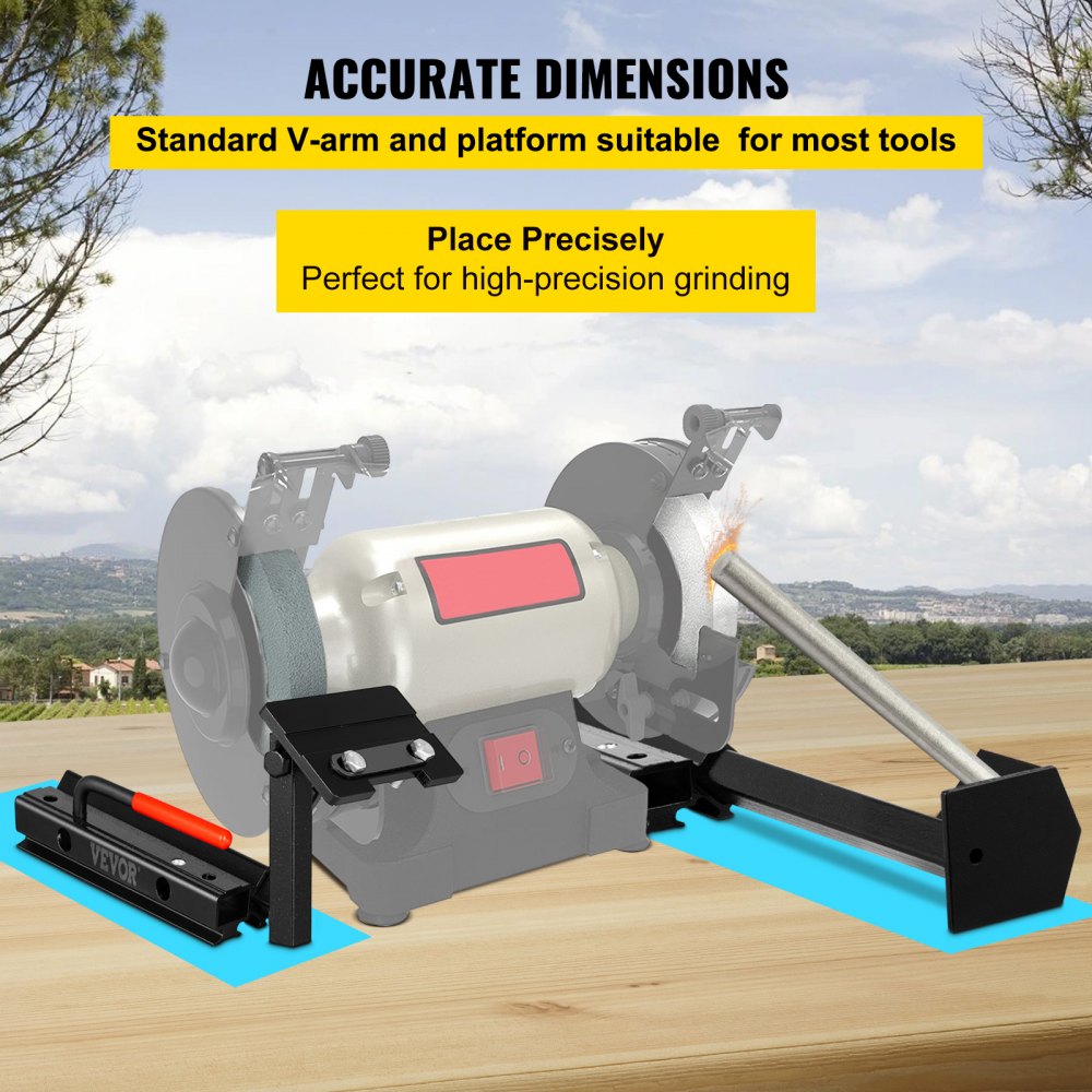 VEVOR Grinding Jig, 24' Length of V-arm Vari-Grind Attachment, 3' x 5' x 1/4' Platform Grinding Jig with Vari-Grind, Fit for 0.63' Bowl Gouge Vari-Grind Jig for the Wolverine Sharpening System