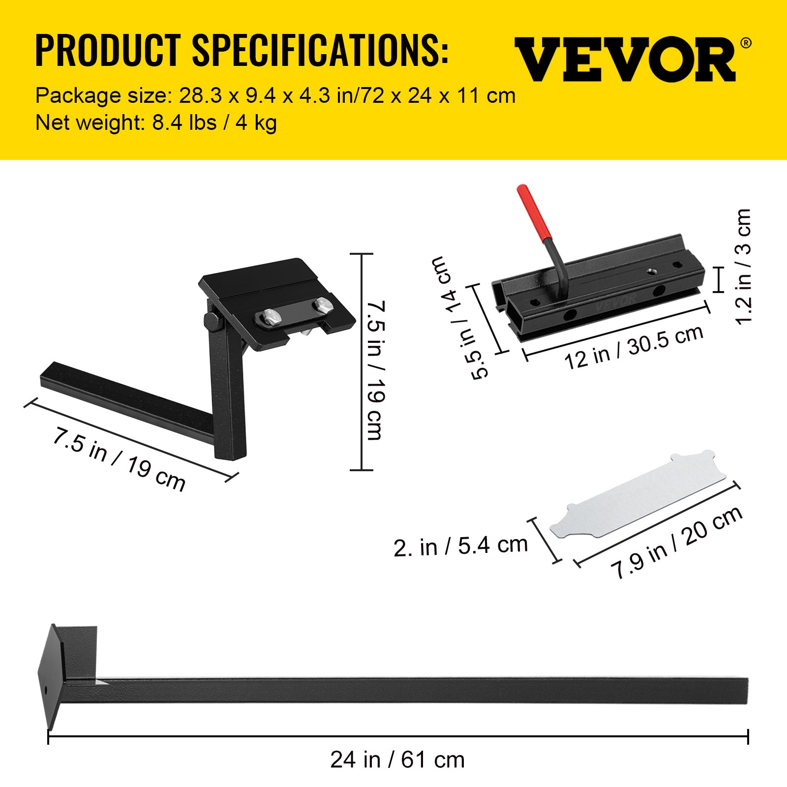 VEVOR Grinding Jig, 24' Length of V-arm Vari-Grind Attachment, 3' x 5' x 1/4' Platform Grinding Jig with Vari-Grind, Fit for 0.63' Bowl Gouge Vari-Grind Jig for the Wolverine Sharpening System
