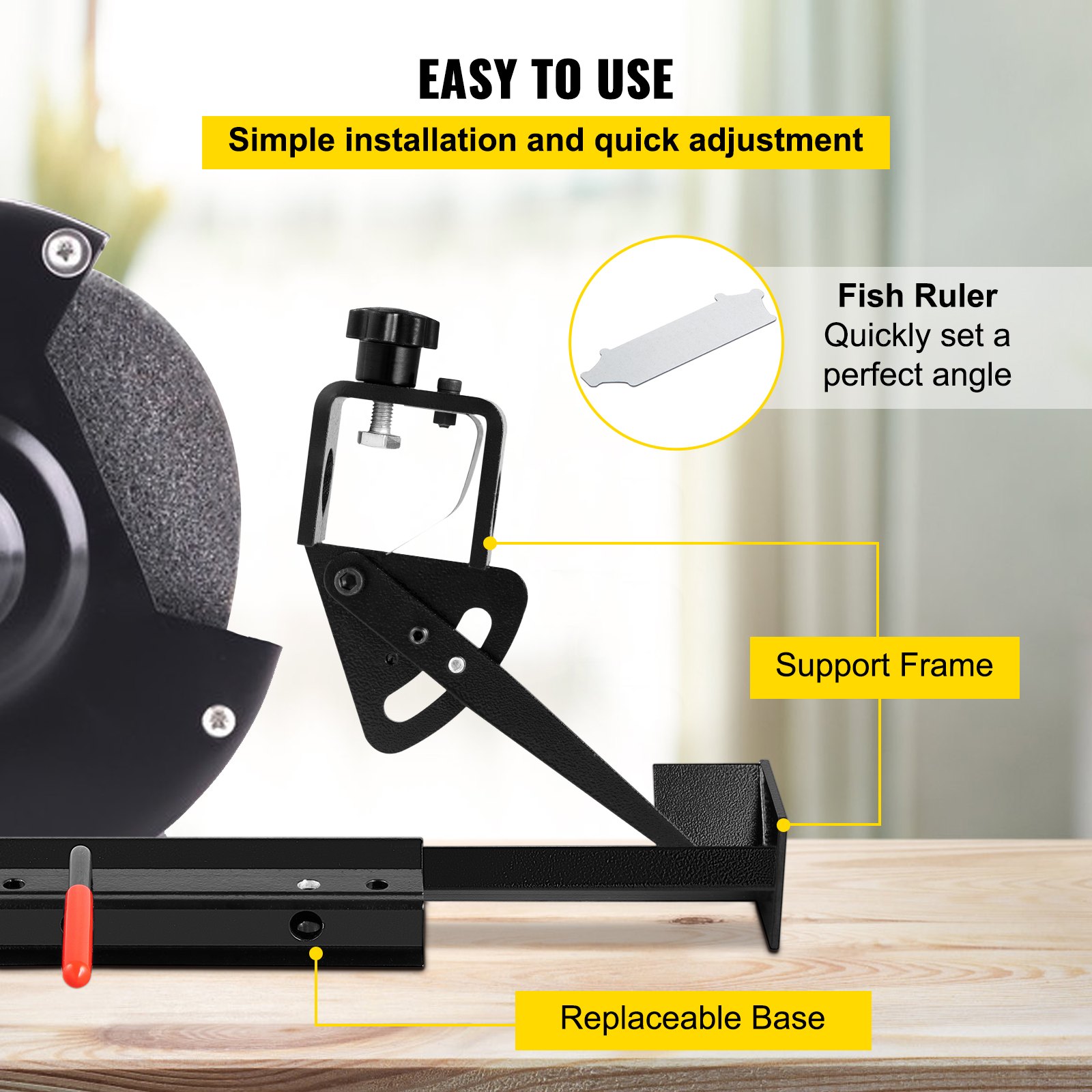 VEVOR Vari-Grind System, 24' Length of V-arm Vari-Grind Attachment, 3' x 5' x 1/4' Platform Grinding Jig, Fit for 0.63' Bowl Gouge Vari-Grind Jig for the Wolverine Sharpening System