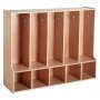 VEVOR 5-Section Kids Coat Locker, Wooden Toddler Cubby Storage Organizer with 10 Hooks & Non-Slip Mat, Modern Kid Coat Cubbies with 5 Small Open Storage Boxes for Home, Kindergarten, Daycare, Natural
