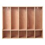 VEVOR 5-Section Kids Coat Locker, Wooden Toddler Cubby Storage Organizer with 10 Hooks & Non-Slip Mat, Modern Kid Coat Cubbies with 5 Small Open Storage Boxes for Home, Kindergarten, Daycare, Natural