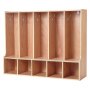 VEVOR 5-Section Kids Coat Locker, Wooden Toddler Cubby Storage Organizer with 10 Hooks & Non-Slip Mat, Modern Kid Coat Cubbies with 5 Small Open Storage Boxes for Home, Kindergarten, Daycare, Natural