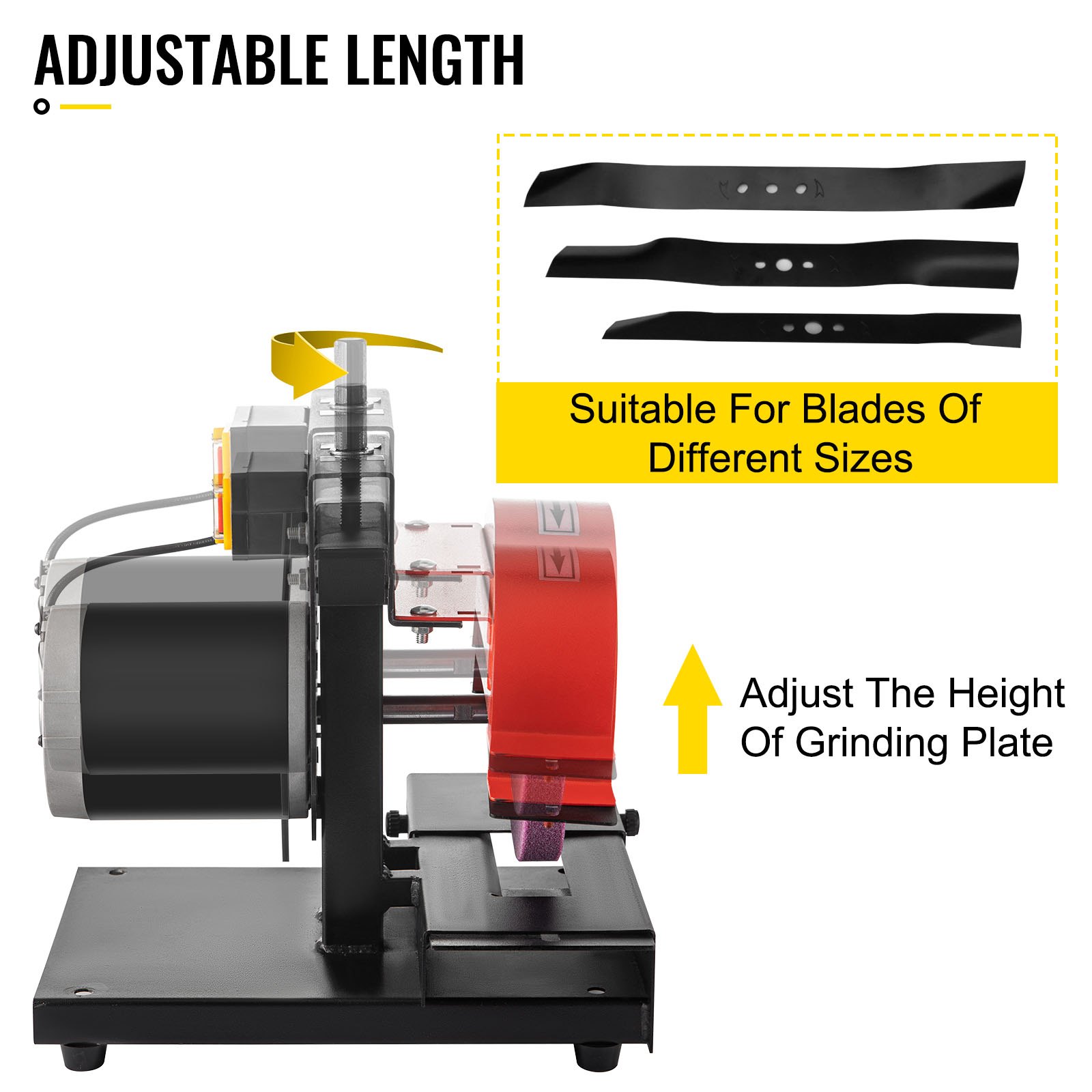 Amoladora de cuchillas VEVOR Amoladora de cuchillas para cortacésped 375W Amoladora de banco de velocidad variable