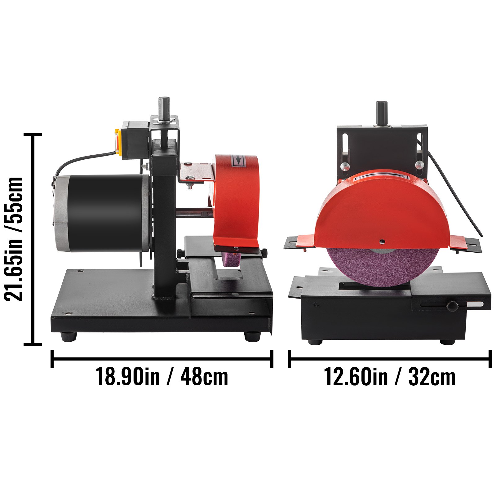VEVOR Lawn Mower Blade Grinder 1 HP Bench Blade Sharpener 10" Grinding Wheel