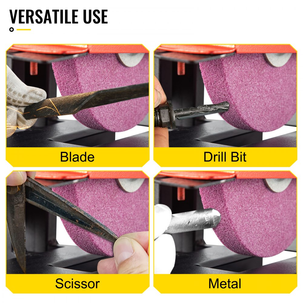 VEVOR Blade Grinder, 1 HP Lawn Mower Blade Grinder, 1700 RPM Variable Speed Bench Grinder, 10" Diameter Grinding Plate Power Bench Grinders with Pure Copper Motor for Blade or Tool Grinding in Garden