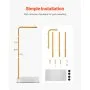 VEVOR Coat Rack Freestanding Coats Rack with Quartz Stone Base & 3 Round Hooks