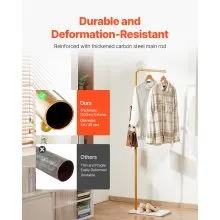 VEVOR Coat Rack Freestanding Coats Rack with Quartz Stone Base & 3 Round Hooks