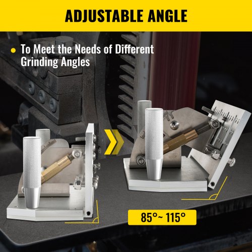VEVOR Belt Grinder Knife Jig, 7-3/4'' Long Sharpening Locator, 85°~ 115°Adjustable Angle, Belt Knife Sharpener Jig w/Tool Holder, Dual Handles, Knife Making for Belt Sander Machine - Regular