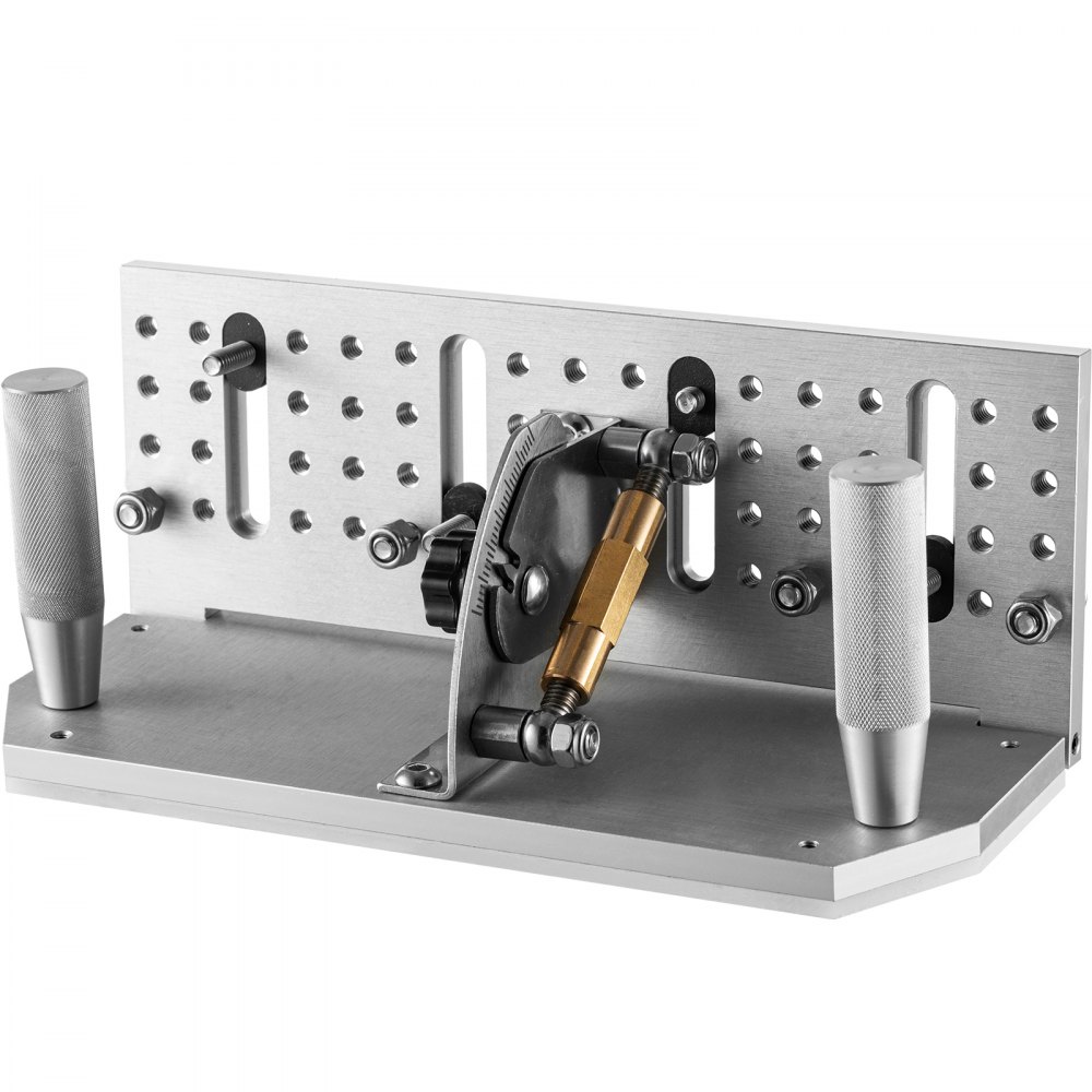 VEVOR Belt Grinder Knife Jig, 9-4/5\'\' Long Sharpening Locator, 85°~ 115°Adjustable Angle, Belt Knife Sharpener Jig with Dual Handles, Knife Making Angle Grind Guide for Belt Sander Machine - Large