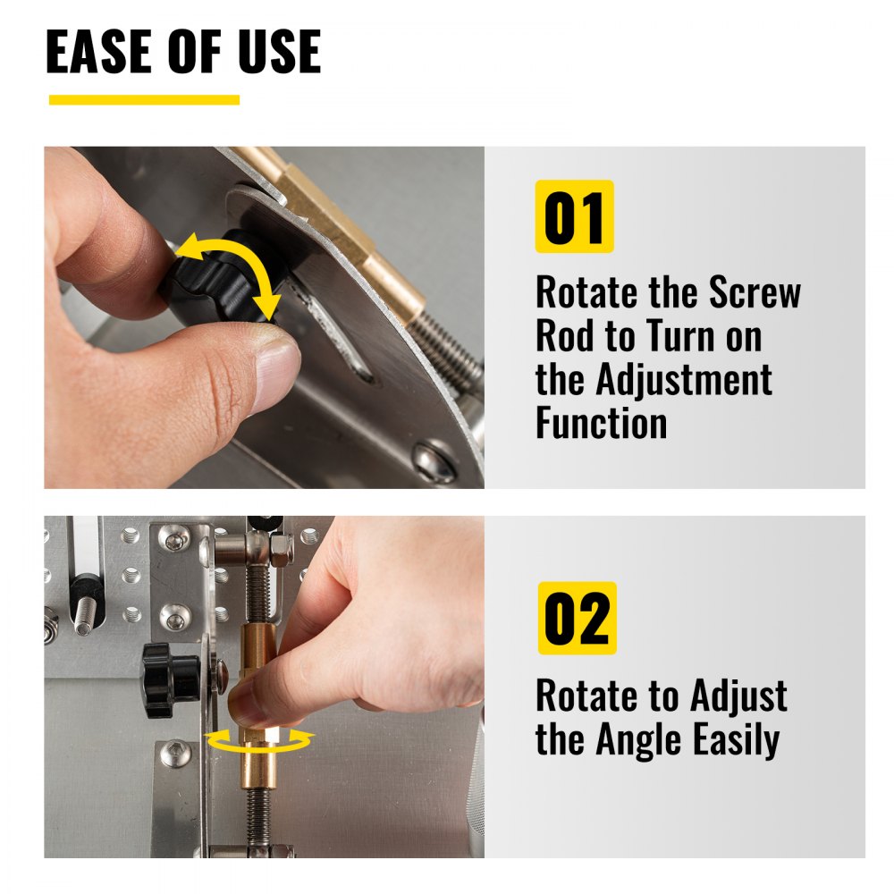VEVOR Belt Grinder Knife Jig, 9-4/5\'\' Long Sharpening Locator, 85°~ 115°Adjustable Angle, Belt Knife Sharpener Jig with Dual Handles, Knife Making Angle Grind Guide for Belt Sander Machine - Large