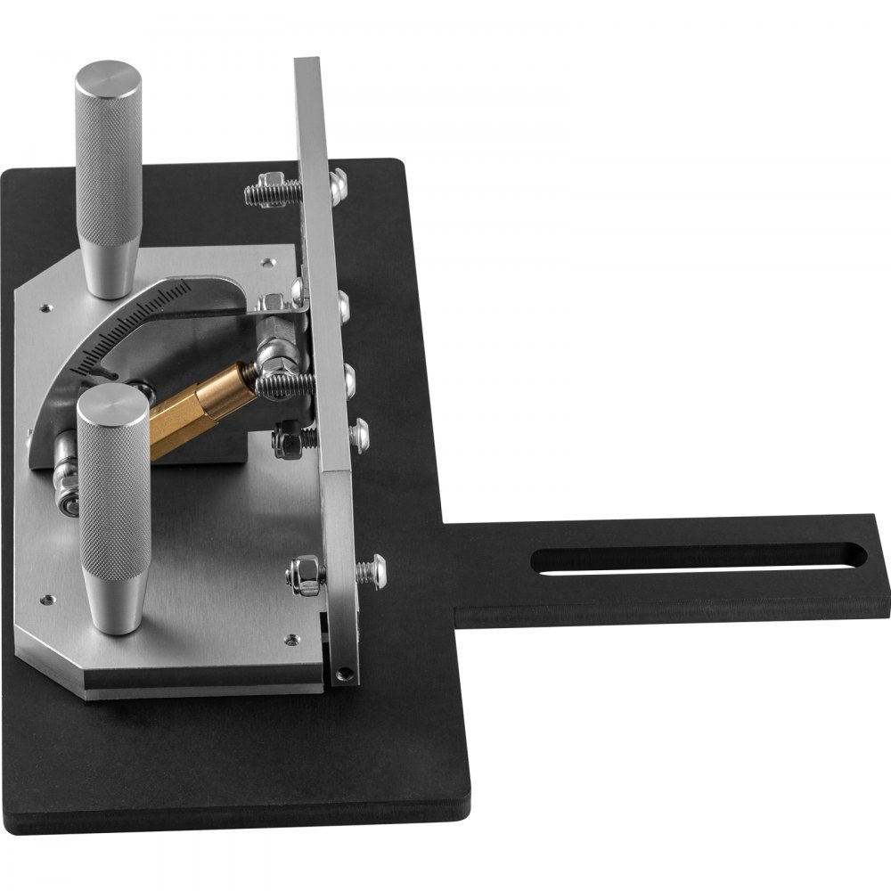 VEVOR Belt Grinder Knife Jig, 9-4/5'' Long Sharpening Locator, 85°~ 115°Adjustable Angle, Belt Knife Sharpener Jig w/Tool Holder, Dual Handles, Knife Making for Belt Sander Machine - Large