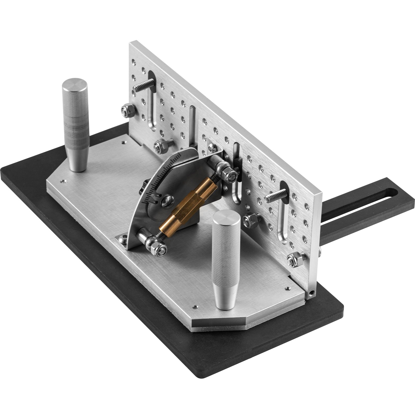 VEVOR Belt Grinder Knife Jig, 9-4/5\'\' Long Sharpening Locator, 85°~ 115°Adjustable Angle, Belt Knife Sharpener Jig with Tool Holder, Dual Handles, Knife Making for Belt Sander Machine - Large