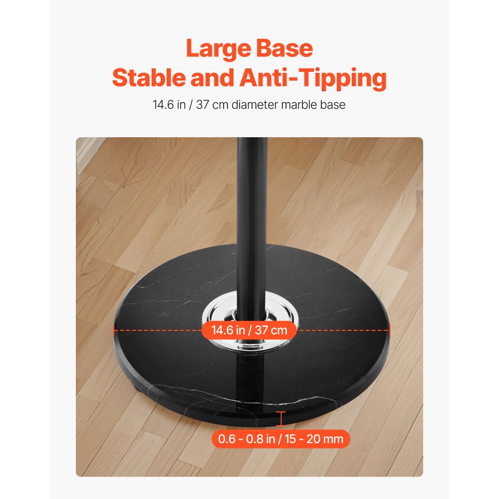 VEVOR Fristående klädhängare, metallklädhängare med paraplyhållare, stabil marmorbas och 14 krokar, hallklädhängare för entré, sovrum, vardagsrum, snygg klädhängare för hattar, halsdukar, väska