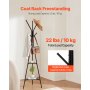 VEVOR Coat Rack Freestanding Coats Rack Stand with 2 Shelves & 6 Hooks
