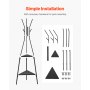 VEVOR Coat Rack Freestanding Coats Rack Stand with 2 Shelves & 6 Hooks