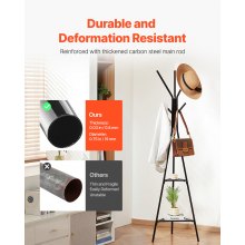VEVOR Coat Rack Freestanding Coats Rack Stand with 2 Shelves & 6 Hooks