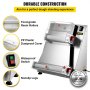 VEVOR Pizza Dough Roller Sheeter, Max 16" Automatic Commercial Dough Roller Sheeter, 370W Electric Pizza Dough Roller Stainless Steel, Suitable for Noodle Pizza Bread and Pasta Maker Equipment