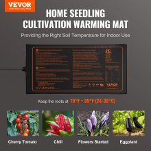 VEVOR 1 Pack Seedling Heat Mat 10"x 20.75", MET-Certified Warm Hydroponic Plant Heating Pad for Seed Starting, Waterproof Heating Mats for Germination, Indoor Gardening, Green Tested to UL Standards
