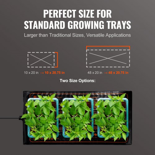VEVOR 2 Pack Seedling Heat Mat 10x20.75 - MET Certified Plant Heating Pad For Germination