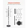 VEVOR Freestanding Coat Rack Coats Tree Stand with Stable Marble Base & 6 Hooks