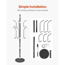 VEVOR Freestanding Coat Rack Coats Tree Stand with Stable Marble Base & 6 Hooks