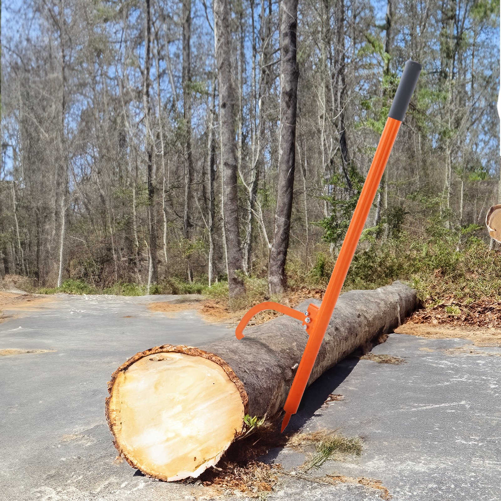 VEVOR Log Peavey, 46.5 in, Metal Handle Log Lifter, Heavy Duty Log Roller with Max 483mm Opening, Rust-Resistant Log Jack Cant Hook, Felling Log Roller Tool for Rolling, Raising, Turning Logs