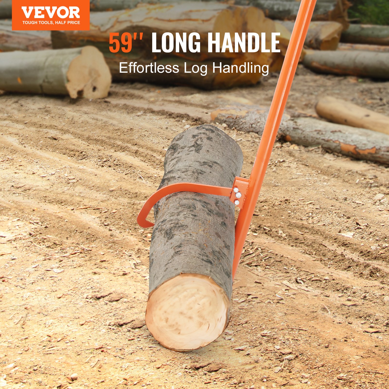 VEVOR Cant Hook Tool,1500 mm, Heavy Duty Steel Log Roller, Log Lifter Timber Jack for Max 813mm Dia Logs, Forestry Logging Tools, Dual Function Log Handler for Rolling and Clamping Logs