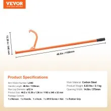 VEVOR Cant Hook Tool 46.5 in Heavy Duty Steel Log Roller Forestry Logging Tools