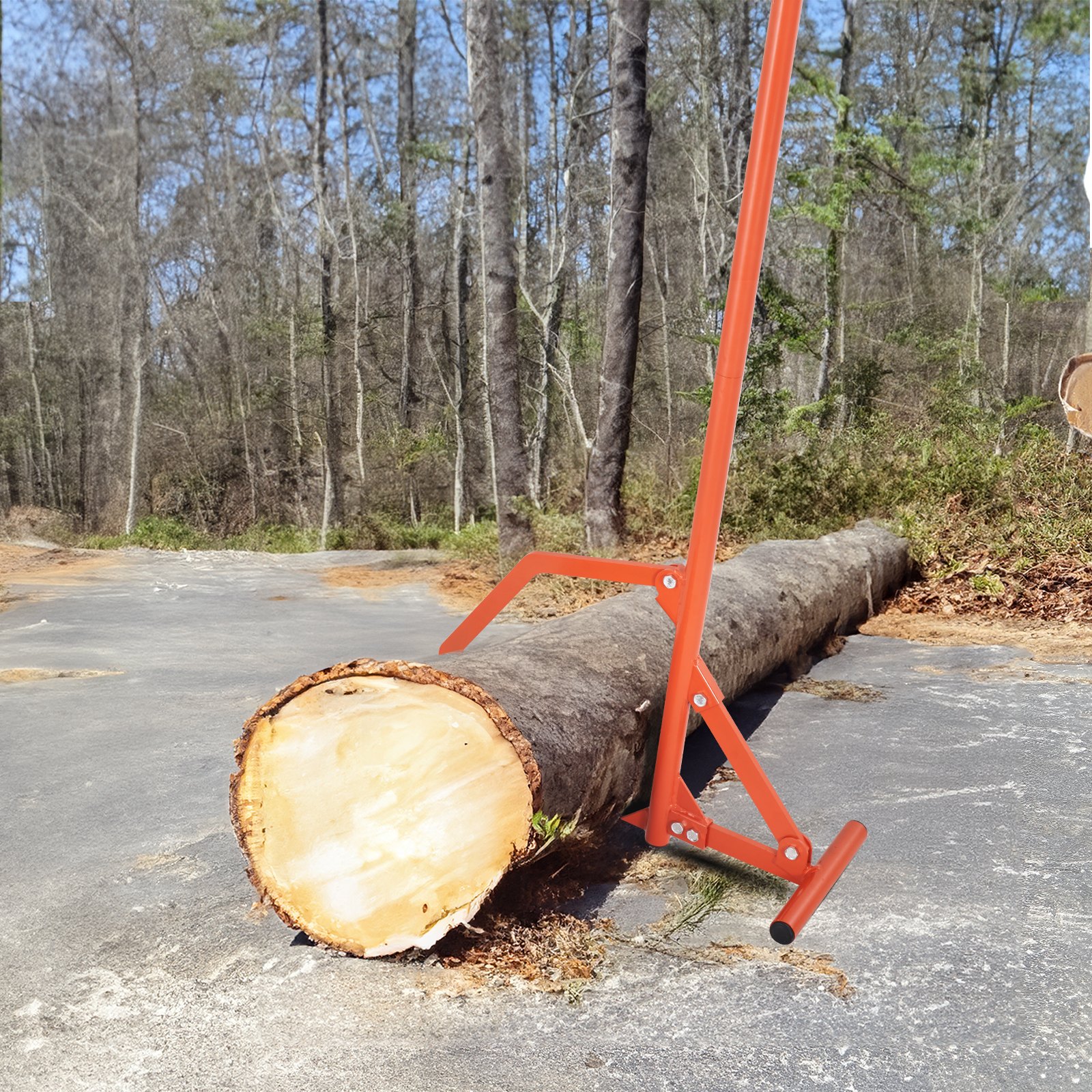 VEVOR Timberjack, 1219 mm, Heavy Duty Steel Log Roller, Log Lifter with Adjustable Cant Hook, Logging Tools Log Jack for Logs Ups to 635mm Dia, Timber Jack for Rolling Cutting and Lifting Logs