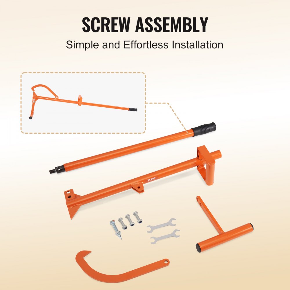 VEVOR Timberjack, 1219 mm, 4 in 1 Heavy Duty Steel Log Lifter, Multifunctional Log Roller Adjustable Cant Hook, Logging Tools Log Jack, Forestry Multitool for Rolling Cutting Lifting Logs