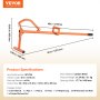 VEVOR Timberjack, 1219 mm, 4 in 1 Heavy Duty Steel Log Lifter, Multifunctional Log Roller Adjustable Cant Hook, Logging Tools Log Jack, Forestry Multitool for Rolling Cutting Lifting Logs