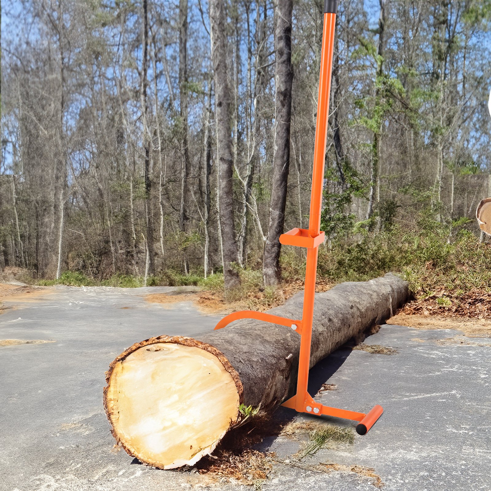 VEVOR Timberjack, 1219 mm, 4 in 1 Heavy Duty Steel Log Lifter, Multifunctional Log Roller Adjustable Cant Hook, Logging Tools Log Jack, Forestry Multitool for Rolling Cutting Lifting Logs