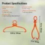 VEVOR Log Skidding Tongs, 18 inch 2 Claw Log Lifting Tongs, Heavy Duty Steel Lumber Skidding Tongs, 772 lbs/350 kg Loading Capacity, Log Lifting, Handling, Dragging & Carrying Tool
