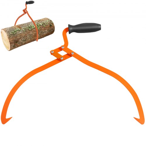 VEVOR Log Tongs, 20 inch 2 Claw Logging Skidding Tongs Non-Slip Grip, Steel Hand Log Grapple with 110 lbs Loading Capacity, Log Lifting, Handling, Dragging & Carrying Tool