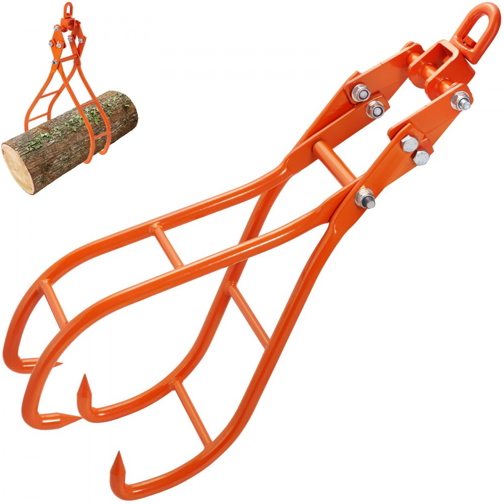 VEVOR Timber Claw Hook, 28 inch 4 Claw Log Grapple for Logging Tongs,  Swivel Steel Log Lifting Tongs, Eagle Claws Design with 2205 lbs/1000 kg  Loading