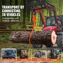 VEVOR Log Skidding Tongs, 32 inch 2 Claw Log Lifting Tongs, Heavy Duty Steel Lumber Skidding Tongs, 1543 lbs/700 kg Loading Capacity, Log Lifting, Handling, Dragging & Carrying Tool
