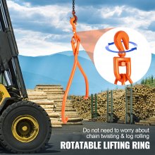VEVOR Log Skidding Tongs, 81.3cm 2 Claw Log Lifting Tongs, Heavy Duty Rotating Steel Lumber Skidding Tongs, 700 kg Loading Capacity, Log Lifting, Handling, Dragging & Carrying Tool