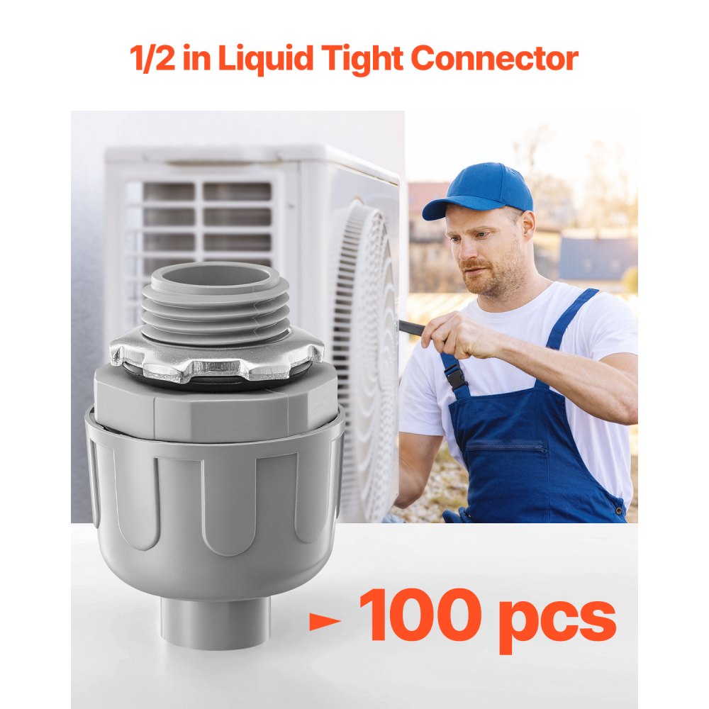 Conector hermético para conductos no metálicos VEVOR de 1/2 pulg. (100 unidades)