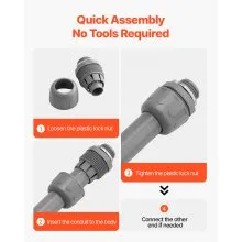 1/2 in 100 pcs Liquid Tight Connector Non-Metallic Conduit Fitting Connector