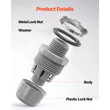 1/2 in 100 pcs Liquid Tight Connector Non-Metallic Conduit Fitting Connector