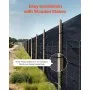 Rollo de tela para barrera contra sedimentos VEVOR, 2 x 30 m, malla de alambre con refuerzo, barrera antierosión para retención de sedimentos, tela de polipropileno resistente temporal de grado industrial para obras de construcción